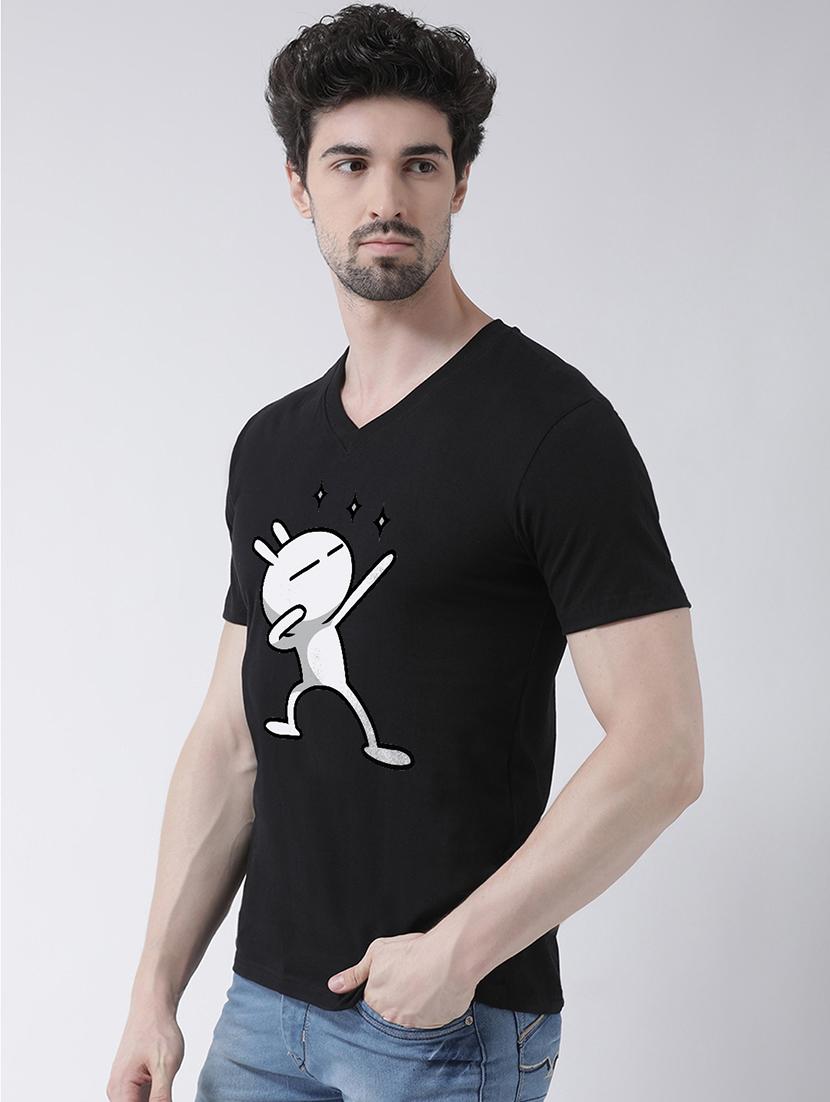black chest print t-shirt - 17275259 - Standard Image - 1