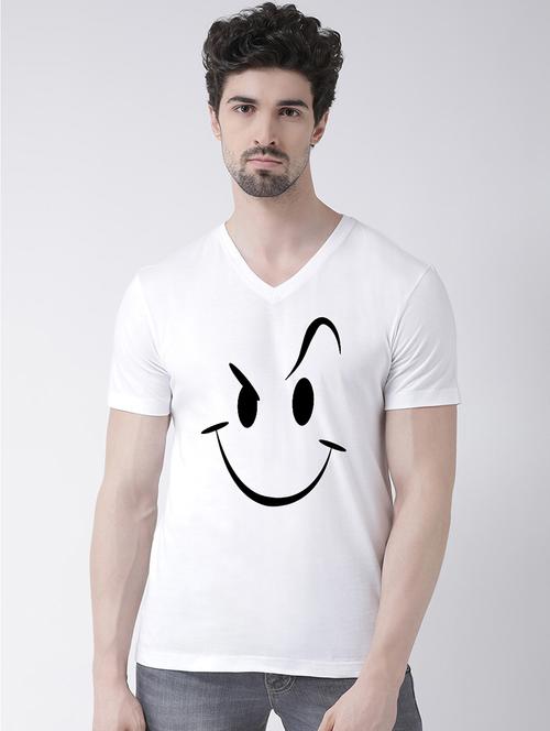 men v-neck front print t-shirt - 17275263 - Standard Image - 0