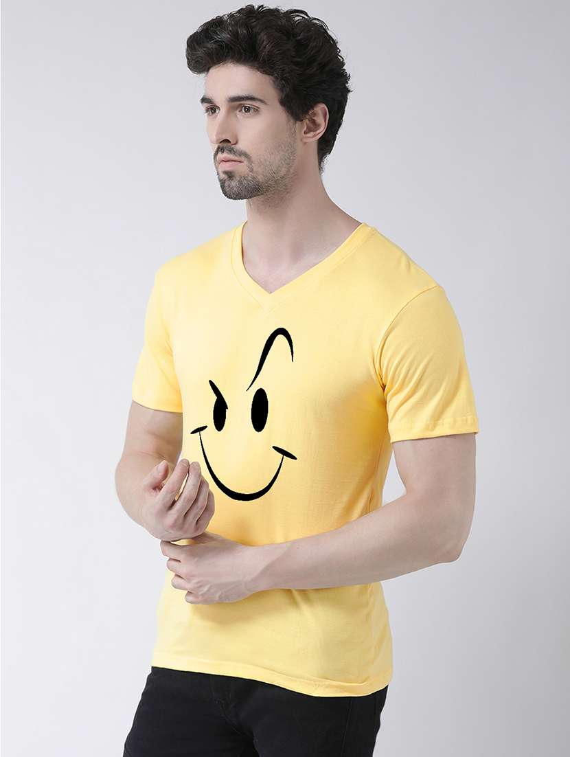 yellow chest print t-shirt - 17275264 -  Standard Image - 1