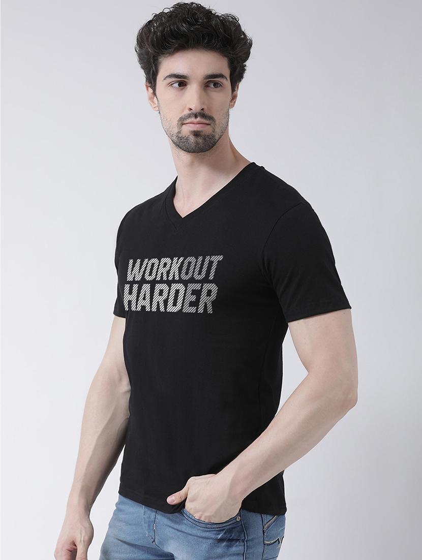 men black chest print t-shirt - 17275286 - Standard Image - 1