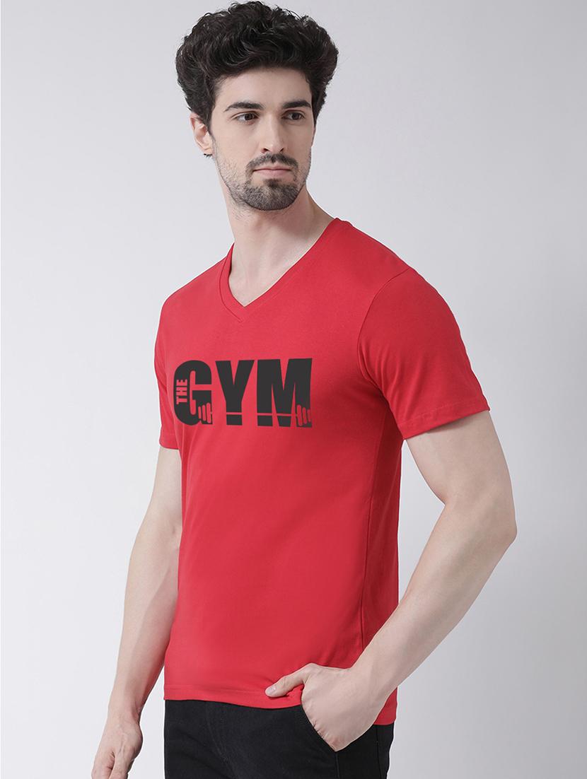 red chest print t-shirt - 17275288 -  Standard Image - 1