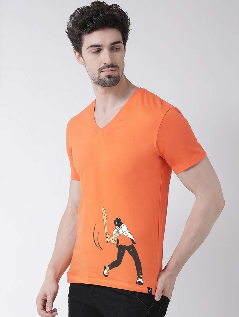men v-neck placement printed t-shirt - 17275292 - Standard Image - 1