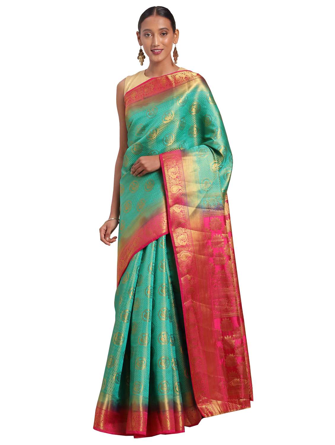 conversational woven saree with blouse