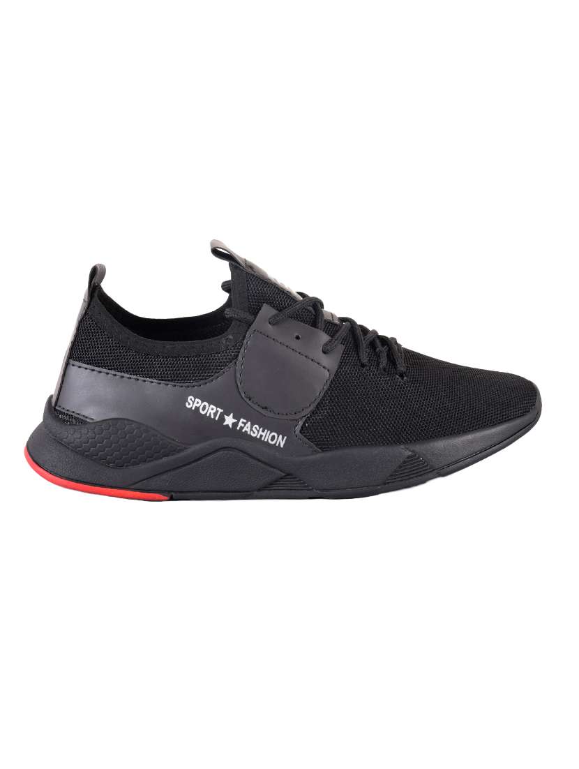 black lace up sport shoes - 17277133 - Standard Image - 1