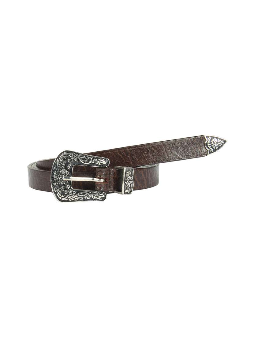 brown leather belt