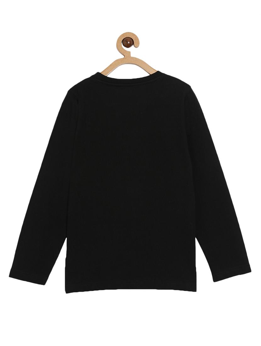black colored cotton t-shirt - 17277773 - Standard Image - 1