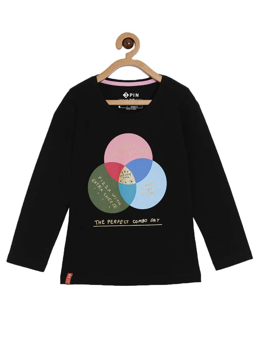 black cotton regular tees