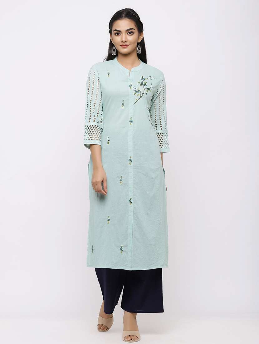 embroidered kurta palazzo set