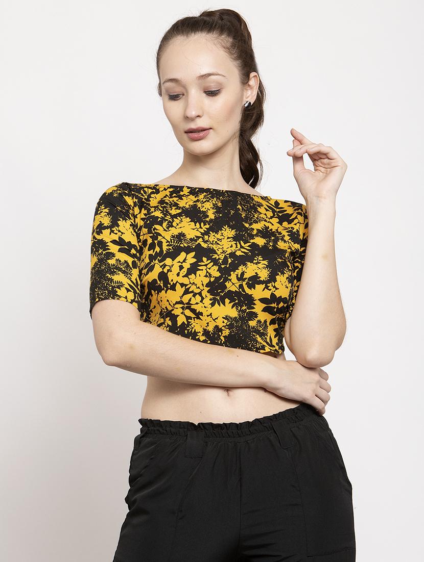 women's crop boat neck top - 17282081 - Zoom Image - 0