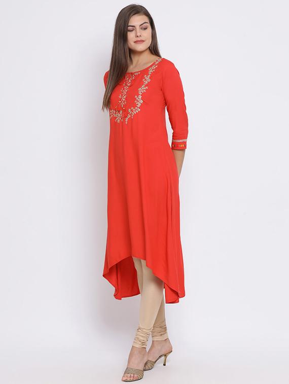 women's asymmetric kurta - 17282134 - Standard Image - 1