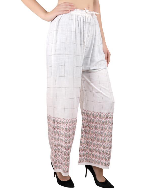 drawstring waist checkered  palazzo - 17282635 -  Standard Image - 1