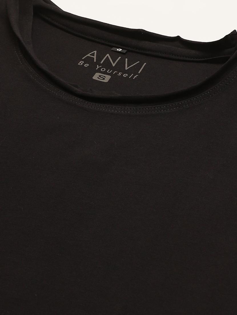 women's plain round neck t-shirt - 17284308 - Standard Image - 4