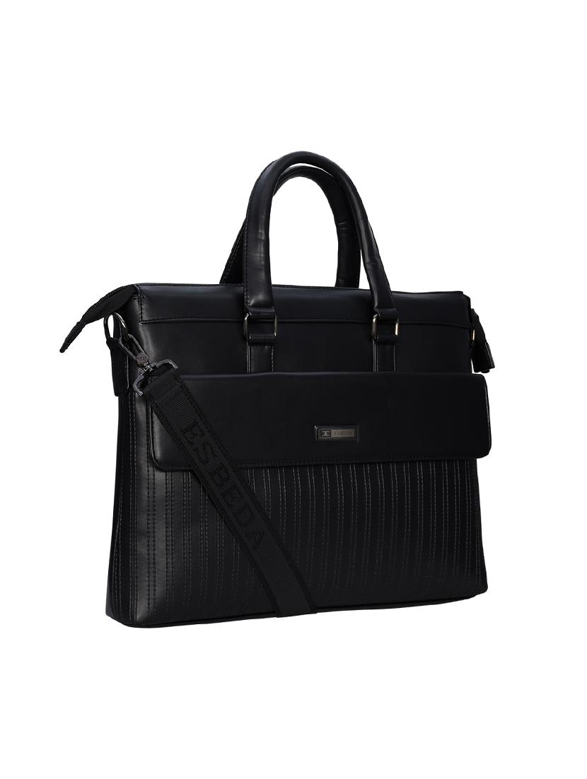 black leatherette (pu) laptop bag - 17285878 - Standard Image - 4