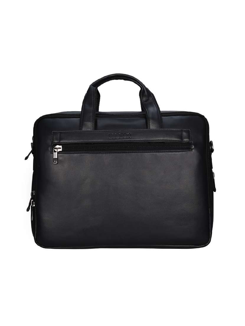 black leatherette (pu) laptop bag - 17285883 -  Standard Image - 1