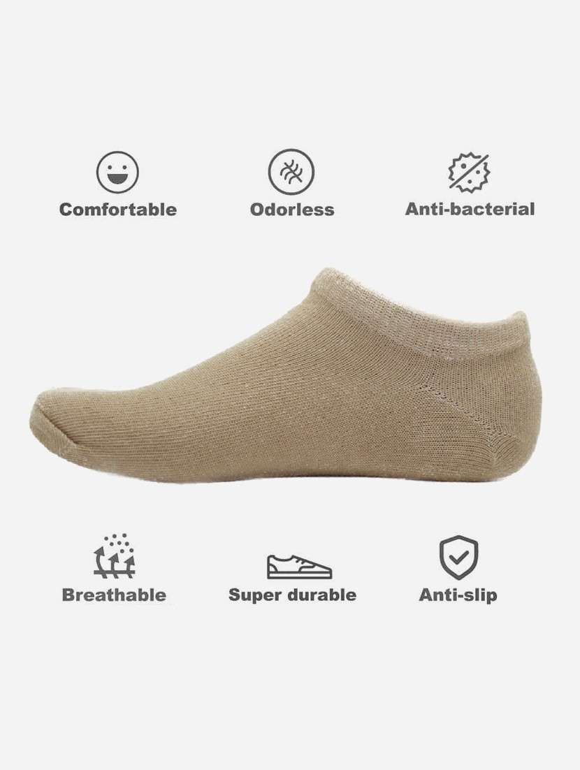 men beige solid ankle length  sock - 17287632 -  Standard Image - 1