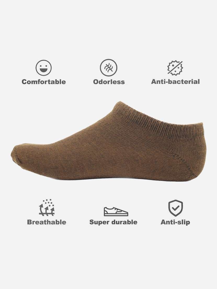 men brown solid ankle length  sock - 17287635 -  Standard Image - 1