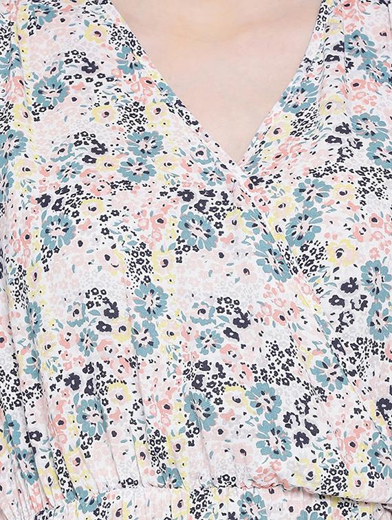 overlap neck a-line dress - 17288483 - Standard Image - 4