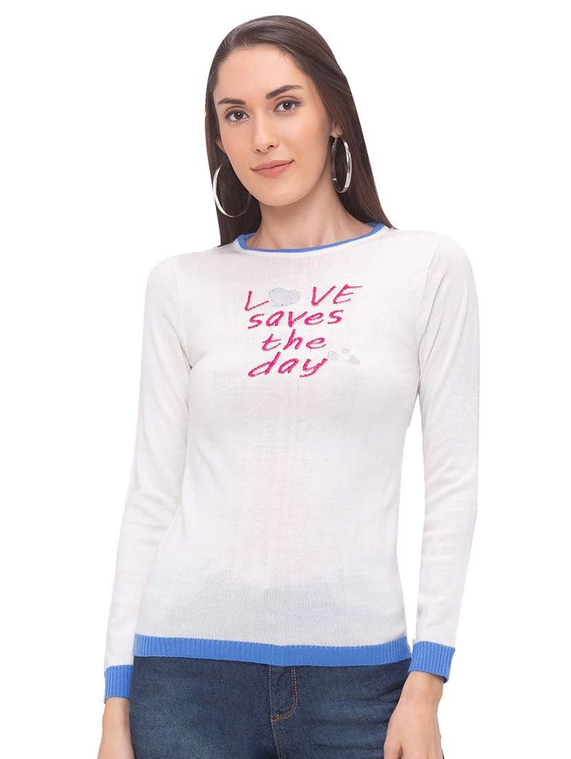 white cotton regular top