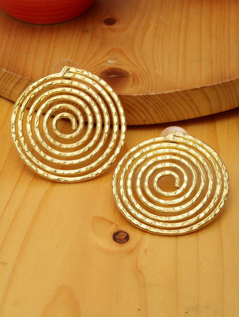 gold brass studs earring