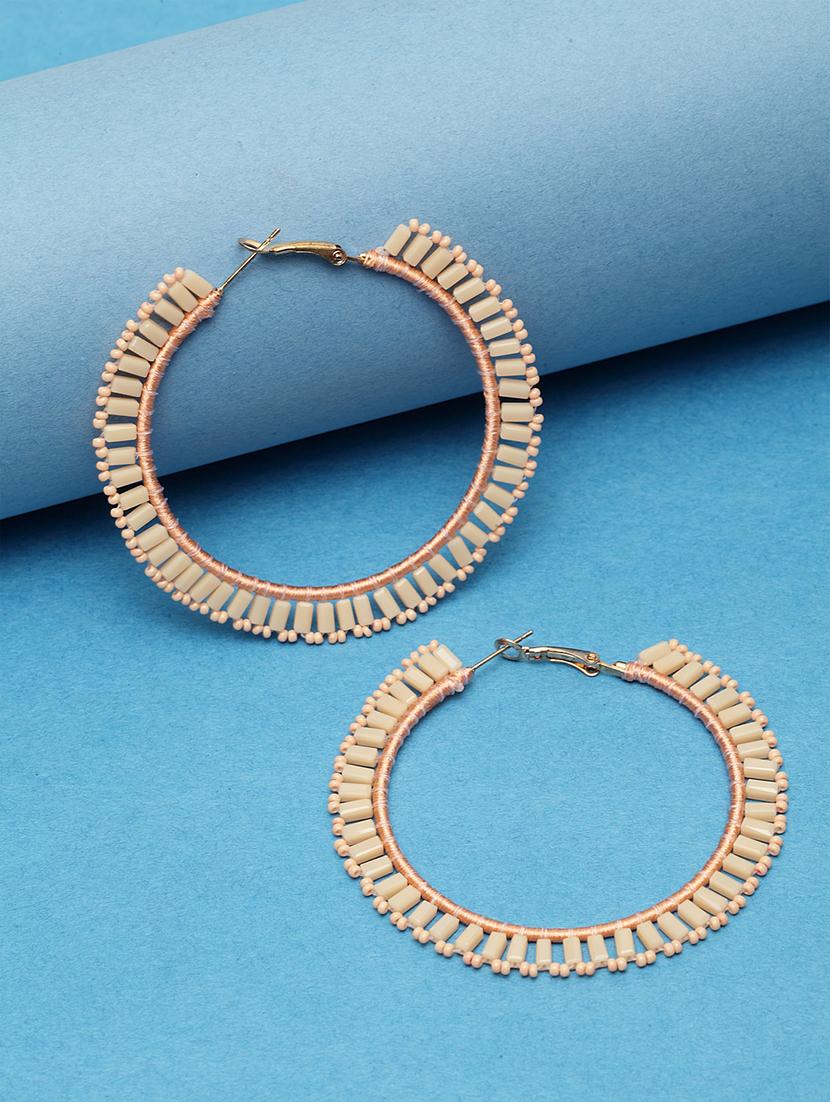 beige metal hoop earring - 17289359 - Zoom Image - 0