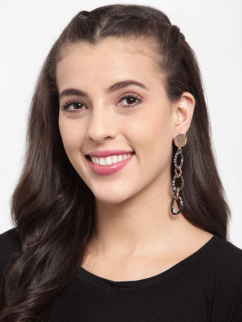 Metallic Metal Drop Earring