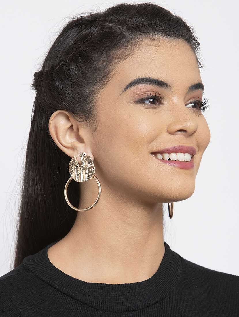 Gold Metal Drop Earring
