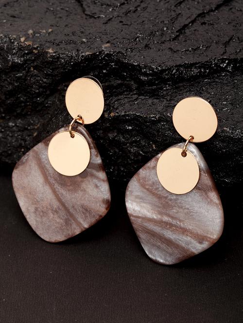 grey metal drop earring - 17289410 - Standard Image - 0