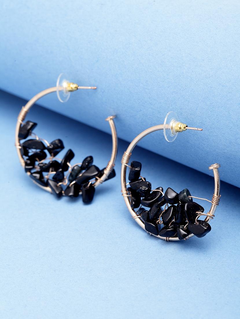 black metal hoop earring - 17289436 - Zoom Image - 0