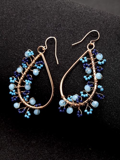 blue metal drop earring - 17289441 -  Standard Image - 0
