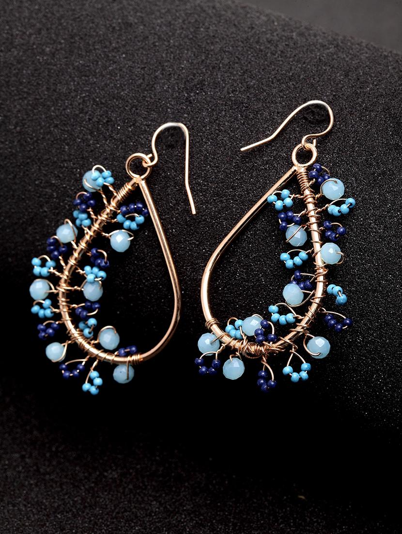 blue metal drop earring - 17289441 -  Zoom Image - 0