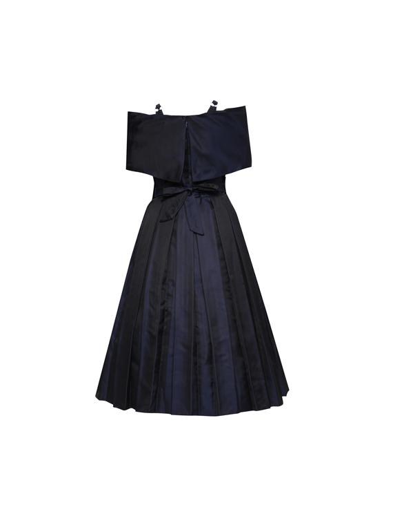 dark blue satin party gown - 17289458 -  Standard Image - 1
