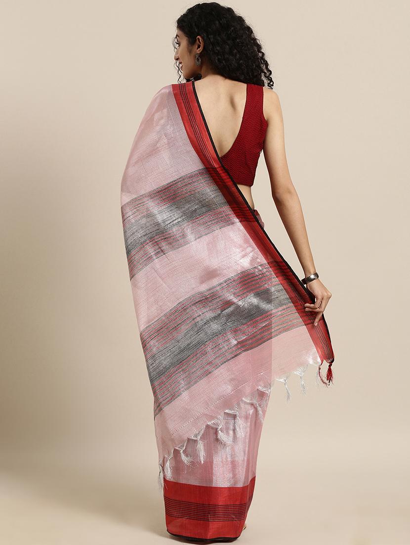 solid bordered saree - 17290146 - Standard Image - 1