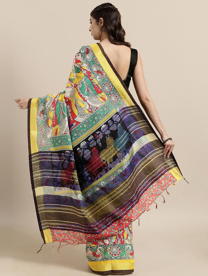 kalamkari printed saree with blouse - 17290149 -  Standard Image - 1