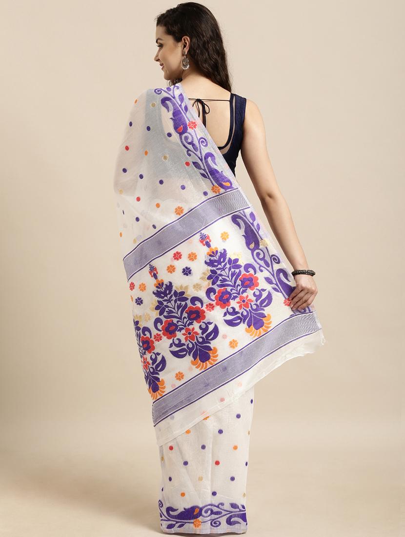 floral jamdani saree with blouse - 17290160 -  Standard Image - 1