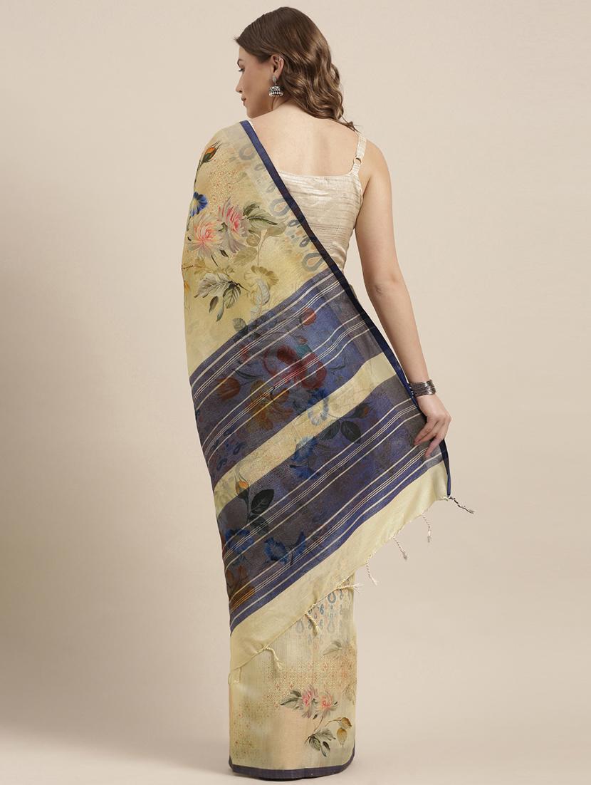 floral printed saree with blouse - 17290169 -  Standard Image - 1