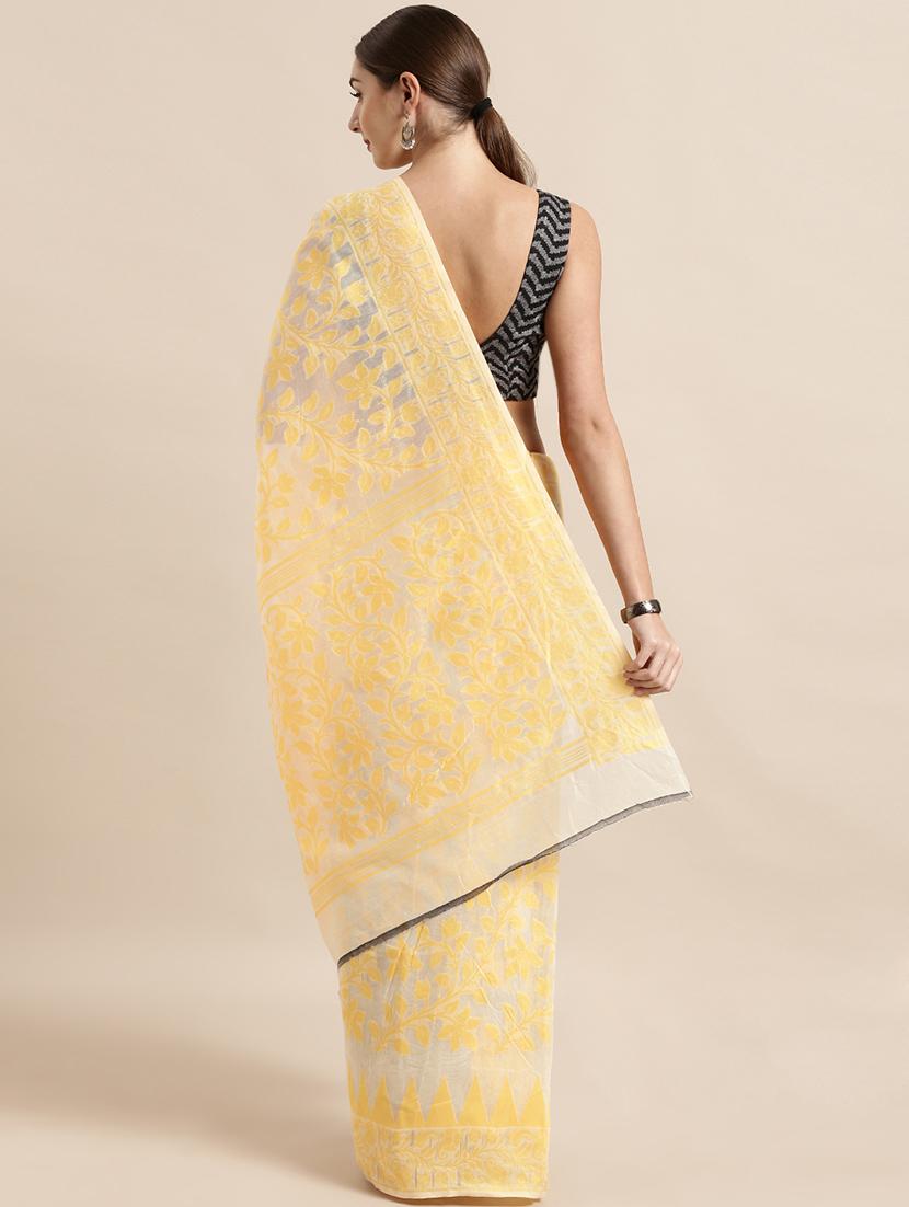 self design jamdani saree with blouse - 17290196 - Standard Image - 1