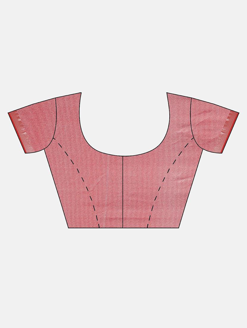 solid bordered saree with blouse - 17290270 - Standard Image - 4