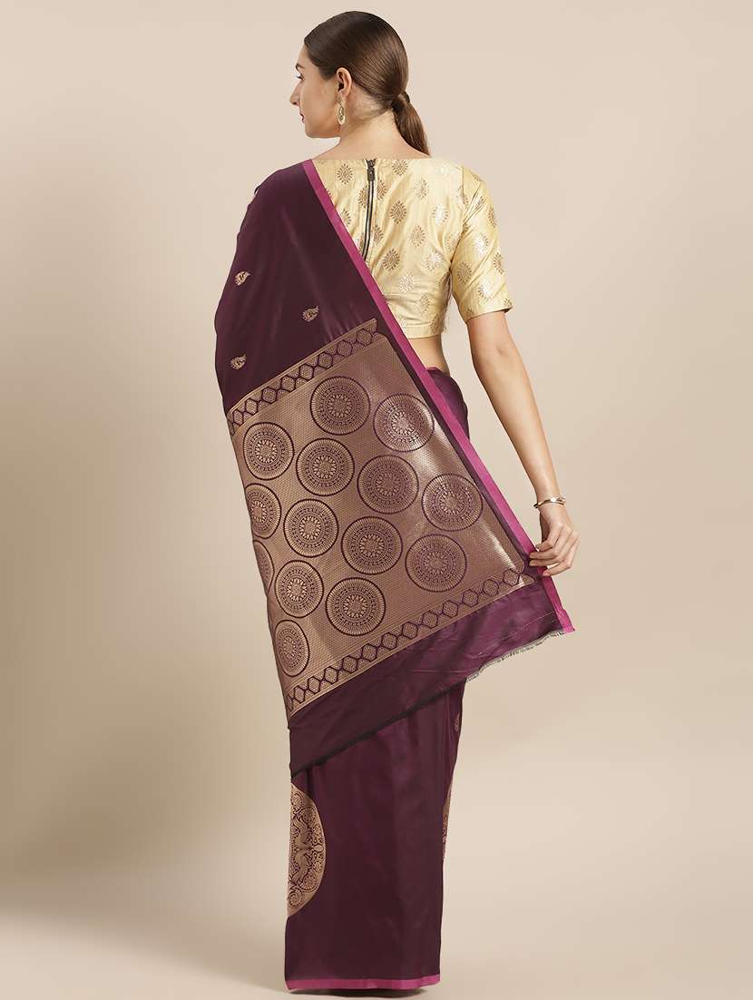 self design banarasi saree with blouse - 17290293 -  Standard Image - 1