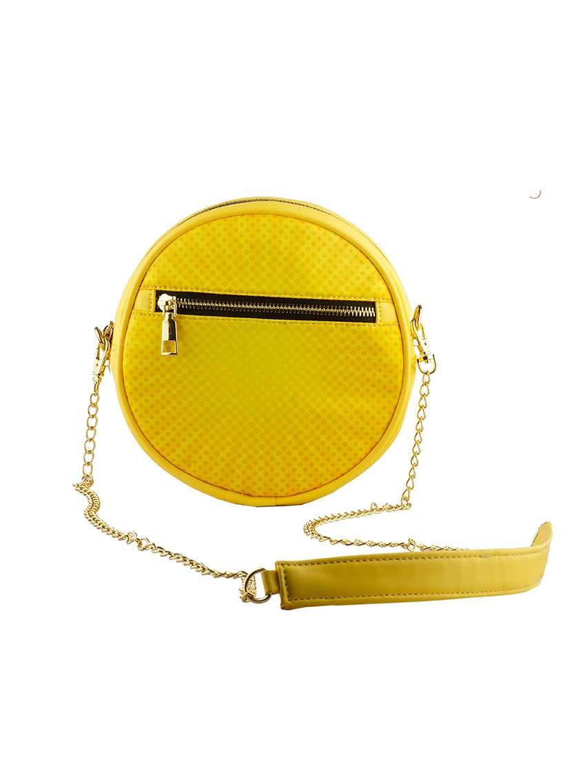yellow leatherette (pu) sling bag - 17290758 -  Standard Image - 1