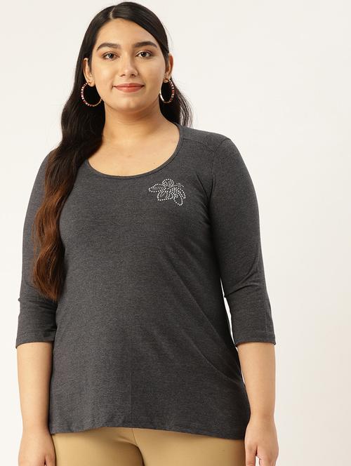 women's placement print round neck t-shirt - 17291045 - Standard Image - 0