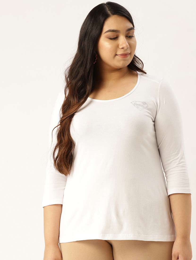 women's plain round neck t-shirt - 17291053 - Zoom Image - 0