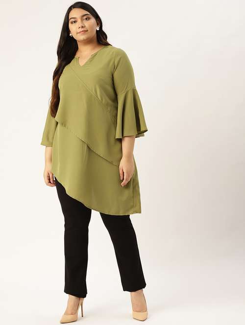 women's layered notch neck top - 17291597 - Standard Image - 0
