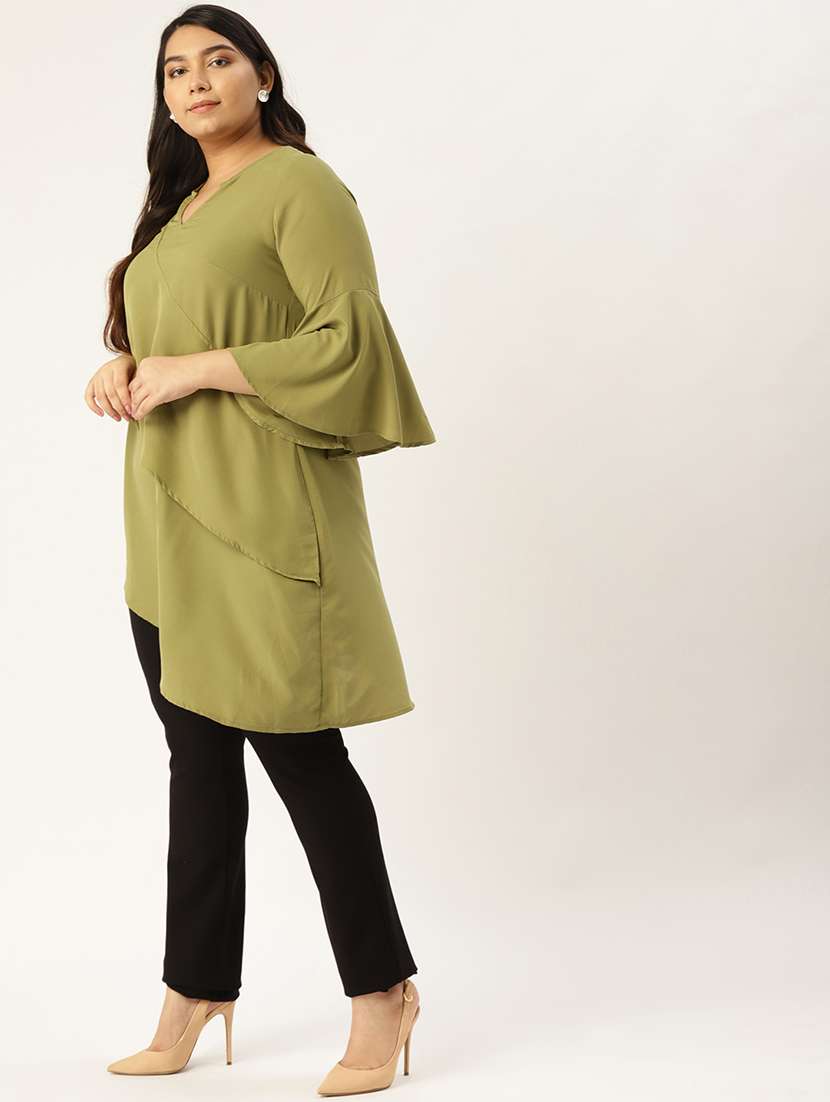 women's layered notch neck top - 17291597 - Standard Image - 1
