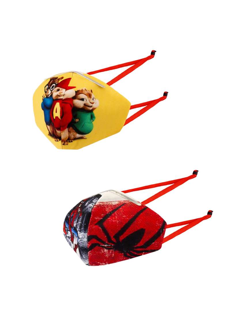 multi colored cotton anti-pollution mask (pack of 2)