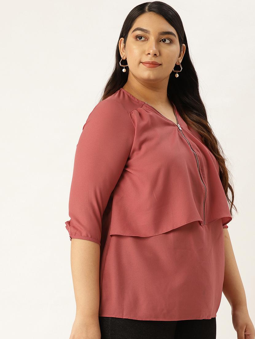 zipper detail plus top - 17293011 - Standard Image - 1