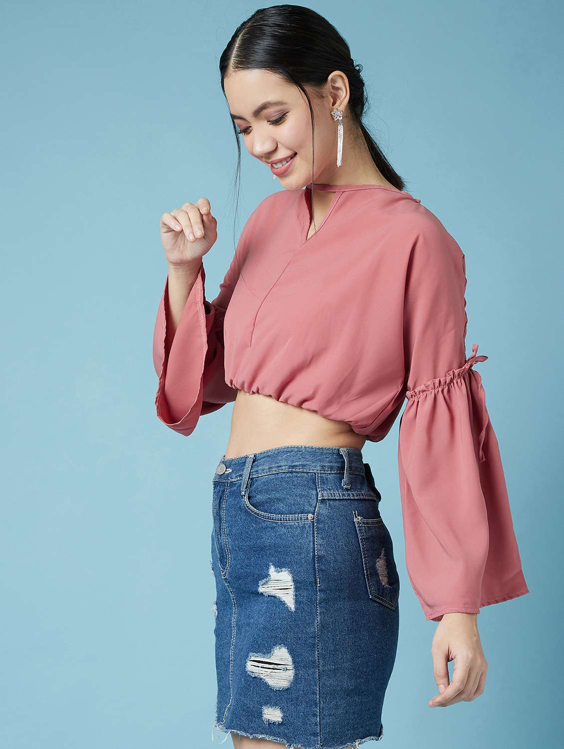 bell sleeves blosuon top - 17295723 - Standard Image - 1