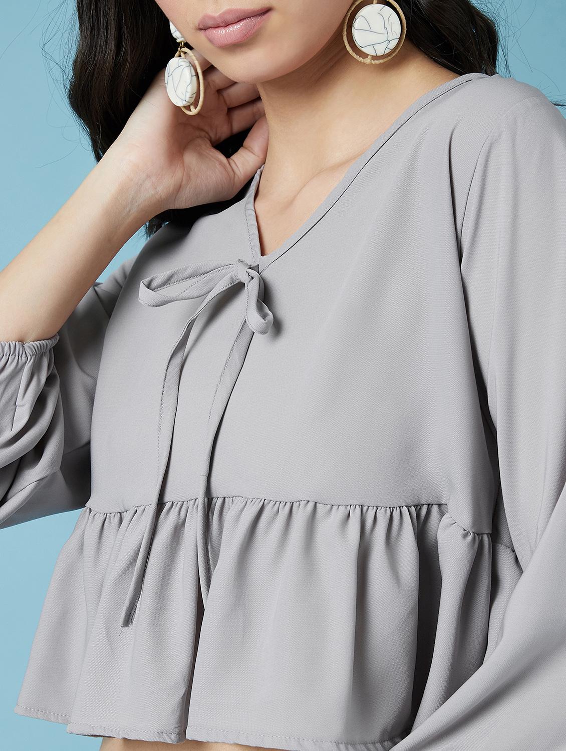 women's peplum v neck top - 17295726 - Standard Image - 4
