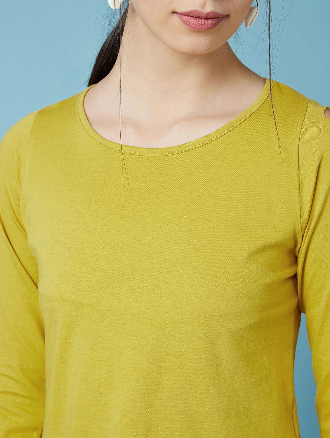 cut out sleeves solid top  - 17295732 -  Standard Image - 4