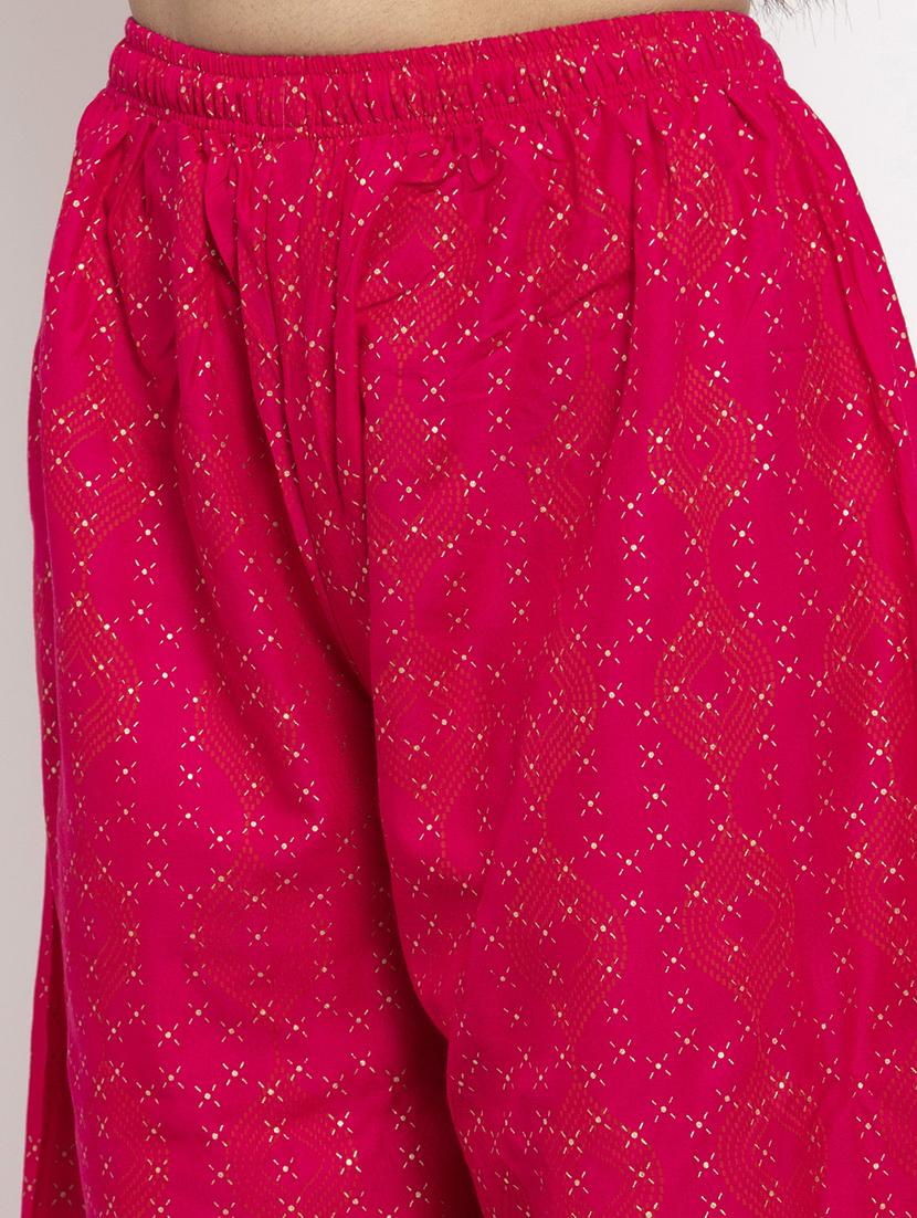 fuchsia flared palazzo - 17298361 - Standard Image - 4