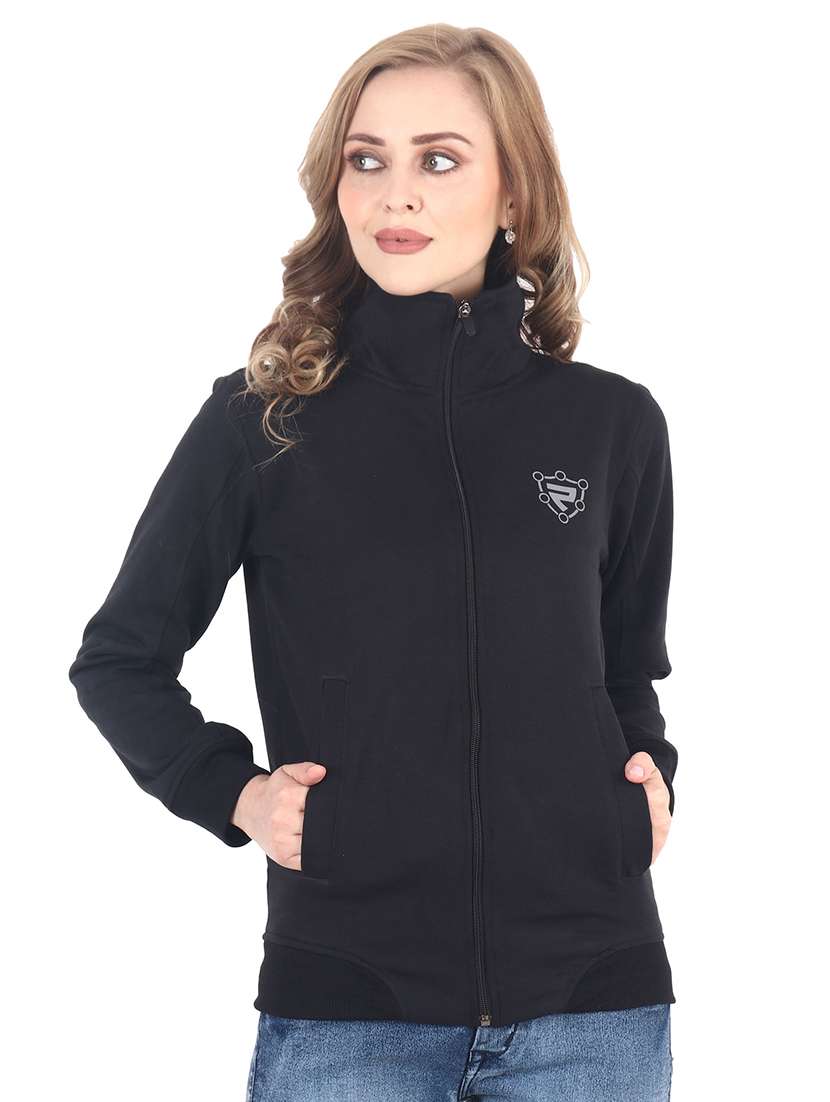 stand collar neck solid  jacket